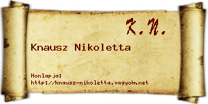 Knausz Nikoletta névjegykártya